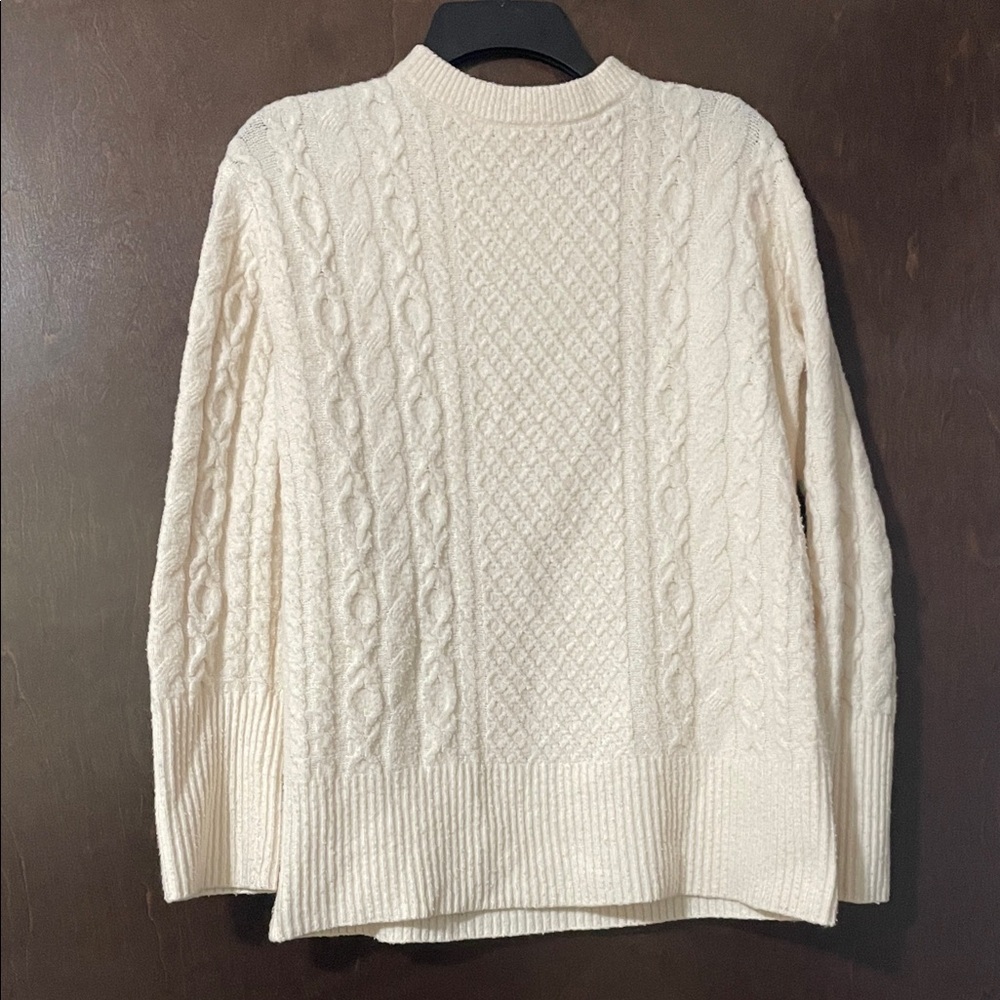 a new day Cream Cable Knit Turtleneck Sweater